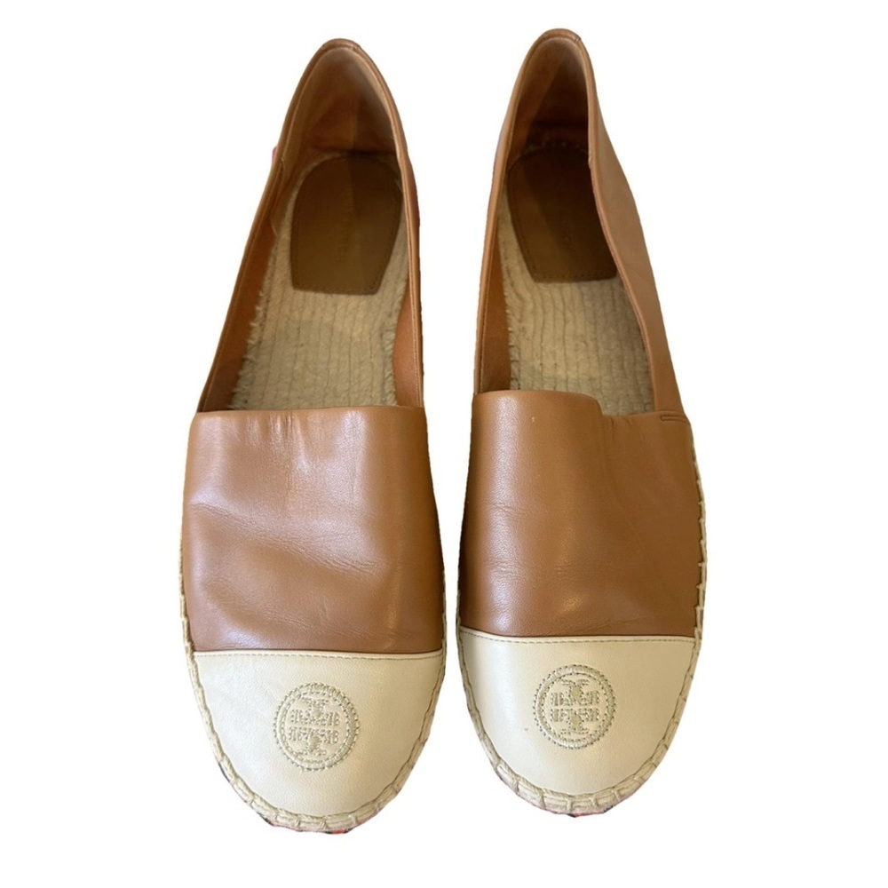🎉HOSTPICK🎉TORY BURCH COLORBLOCK ESPADRILLE LEATHER AMBRA/DULCE DE LECHE US11